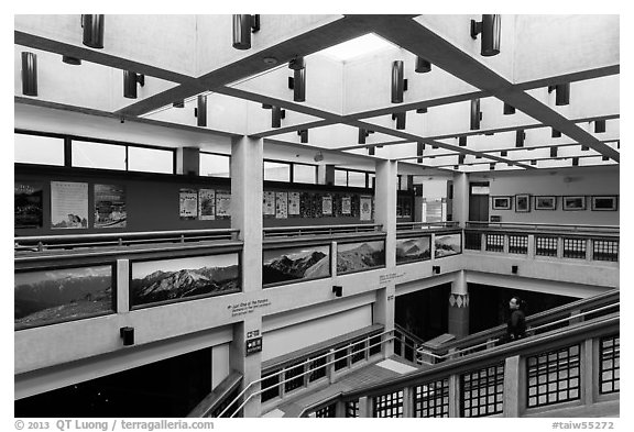 Visitor center. Taroko National Park, Taiwan (black and white)