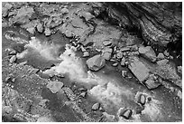 Rapids of the Liwu River from above. Taroko National Park, Taiwan (black and white)