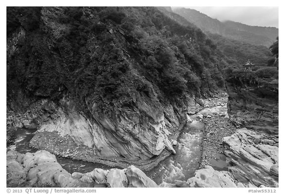 Gorge and Orchid Pavillion, Taroko Gorge. Taroko National Park, Taiwan