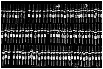 Blessing wind chimes, Wen Wu temple. Sun Moon Lake, Taiwan (black and white)
