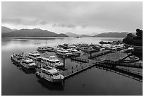 Shueishe Pier, early morning. Sun Moon Lake, Taiwan ( black and white)