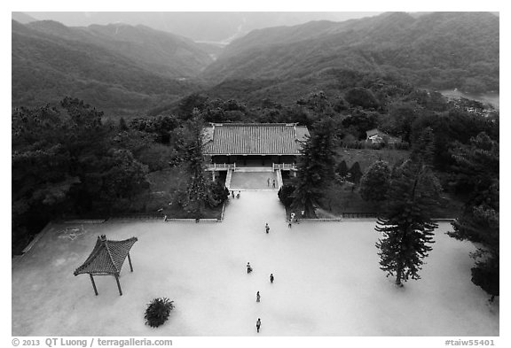 Grounds of Tsen Pagoda seen from the tower. Sun Moon Lake, Taiwan