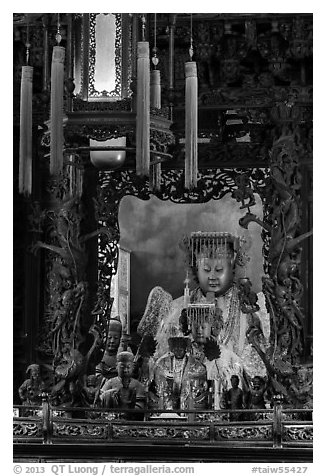 Black-Faced Matsu, Matsu Temple. Lukang, Taiwan (black and white)