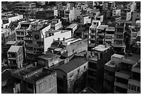 Modern rooftops. Lukang, Taiwan (black and white)