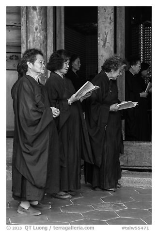 Women during buddhist ceremony, Longshan Temple. Lukang, Taiwan