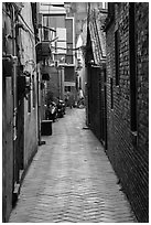 Narrow alley. Lukang, Taiwan (black and white)