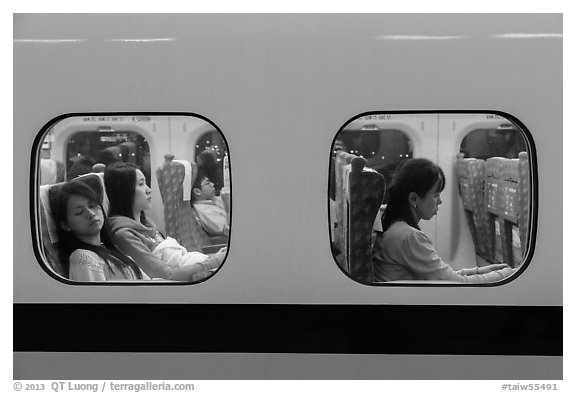 Trail passengers see through windows. Taiwan