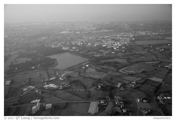 Aerial view of developped countryside. Taiwan