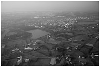 Aerial view of developped countryside. Taiwan ( black and white)