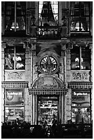 La Chaloupe d'or tavern, former tailors guild house, Grand Place, night. Brussels, Belgium (black and white)