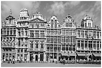 Baroque Guild houses, Grand Place. Brussels, Belgium (black and white)