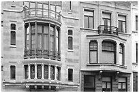 Hotel Tassel, an Art Nouveau townhouse. Brussels, Belgium ( black and white)