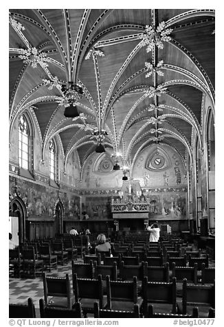 Gotische Zaal of the Stadhuis. Bruges, Belgium (black and white)