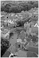 Canals and rooftops. Bruges, Belgium ( black and white)