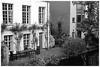 Houses by the canal. Bruges, Belgium (black and white)