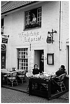 Restaurant. Bruges, Belgium (black and white)