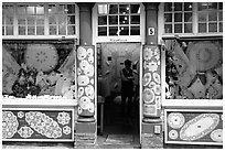 Lace store. Bruges, Belgium (black and white)