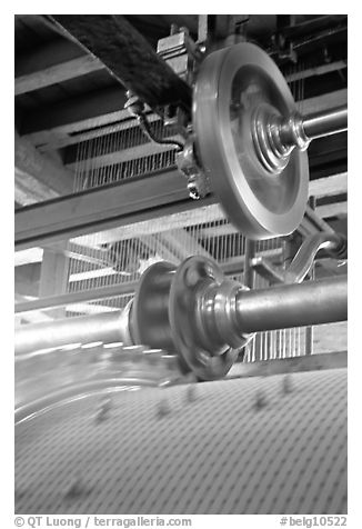 Wheels of the carillon in motion. Bruges, Belgium