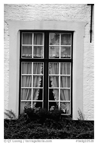 Window, Beguinage. Bruges, Belgium (black and white)