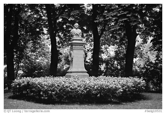 Statue in a park. Bruges, Belgium