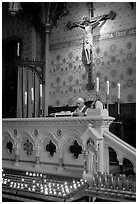 Priest during the Holy Blood liturgy. Bruges, Belgium (black and white)