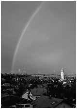 Rainbow over Nesselwang. Bavaria, Germany (black and white)