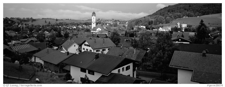Nesselwang Village. Bavaria, Germany (black and white)