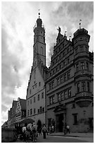 Rathaus. Rothenburg ob der Tauber, Bavaria, Germany ( black and white)