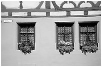 Detail of half-timbered house. Rothenburg ob der Tauber, Bavaria, Germany ( black and white)