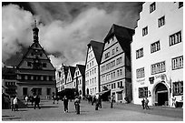 Marktplatz. Rothenburg ob der Tauber, Bavaria, Germany ( black and white)