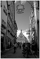 Mac Donalds, medieval style. Rothenburg ob der Tauber, Bavaria, Germany (black and white)