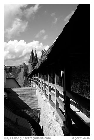 The well preserved ramparts. Rothenburg ob der Tauber, Bavaria, Germany