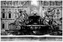 Fountain in front of the Residenz. Wurzburg, Bavaria, Germany (black and white)