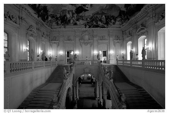 Main staircase in the Residenz. Wurzburg, Bavaria, Germany