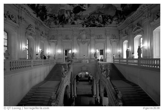 Main staircase in the Residenz. Wurzburg, Bavaria, Germany