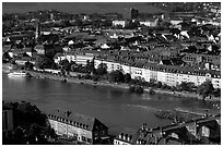 The Main River. Wurzburg, Bavaria, Germany (black and white)