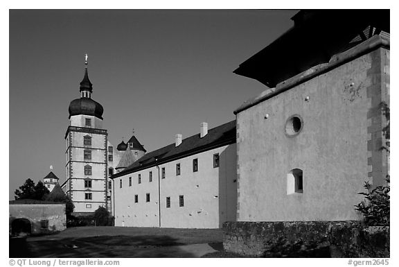 Marienkapelle (Church of Marie) and Festung Marienberg (citadel). Wurzburg, Bavaria, Germany