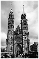 Sankt Lozenz Kirche (cathedral). Nurnberg, Bavaria, Germany ( black and white)