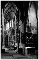 Interior of Sankt Lozenz Kirche. Nurnberg, Bavaria, Germany (black and white)