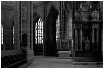 Interior of Sankt Lozenz Kirche. Nurnberg, Bavaria, Germany ( black and white)