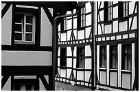 Timbered houses. Nurnberg, Bavaria, Germany ( black and white)