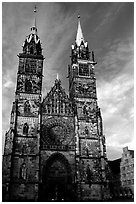 Sankt Lozenz Kirche (cathedral). Nurnberg, Bavaria, Germany ( black and white)