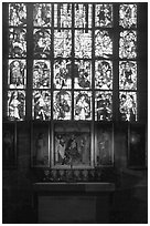 Painting and stained glass. Nurnberg, Bavaria, Germany ( black and white)