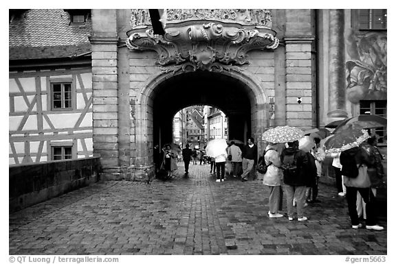Rainy afternoon, Bamberg. Bavaria, Germany (black and white)