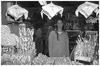 Candy store featuring local specialties in Granna. Gotaland, Sweden (black and white)