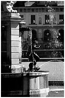 Fountain in royal residence of Drottningholm. Sweden (black and white)
