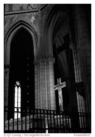 Chapel interior, royal residence of Drottningholm. Sweden (black and white)