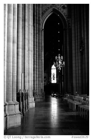 Inside the Cathedral of Uppsala. Uppland, Sweden (black and white)