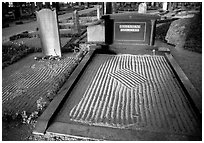 Graves in Gamla Uppsala. Uppland, Sweden ( black and white)