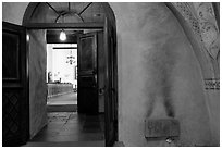 Interior of 12th century Church of Gamla Uppsala. Uppland, Sweden ( black and white)